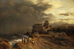 Retreating-Storm-On-The-Italian-Coast-Oswald-Achenbach-1827-1905